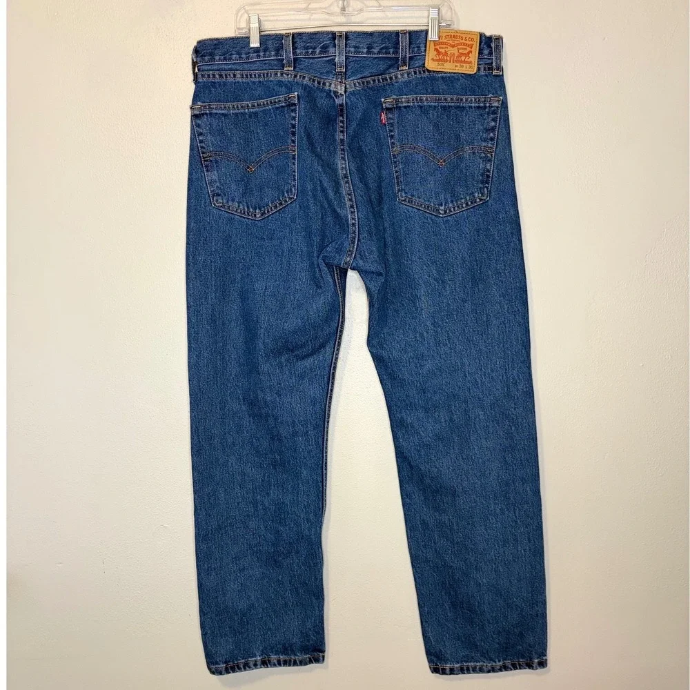 Levis 505 Regular Fit Jeans Mens 38x30 Blue Straight Leg Denim Pants 00505-4886